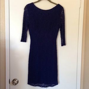 Navy low-back lace dress